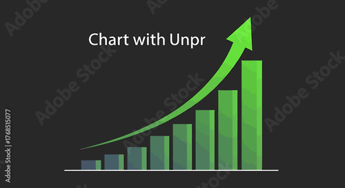 Business Growth Bar Chart with Upward Arrow