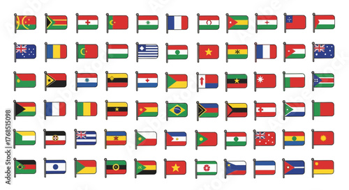 Diverse collection of international country flags representing global unity and recognition