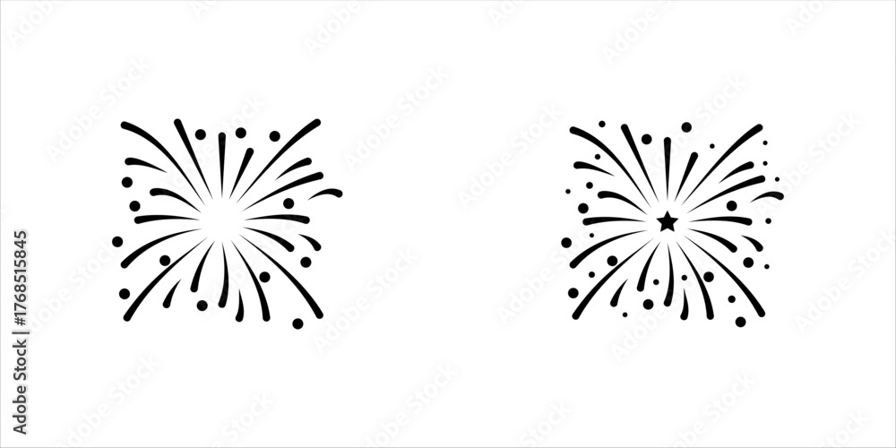 Fototapeta premium Fire work icon Vector design Logo template. color editable vector illustration, eps 10