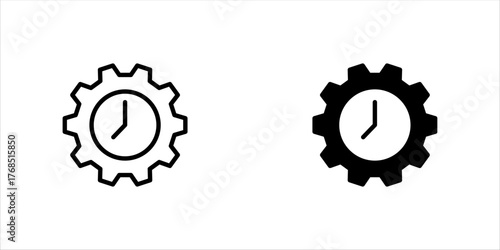 time management icon. time management, colck and gear setting symbol template for graphic and web design collection logo vector illustration vector illustration, eps 10