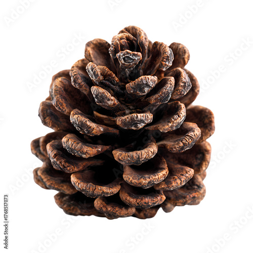 Detailed pinecone isolated on transparent background