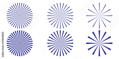 Dashed and dotted line rippled radial rounded circle PNG. Circular line pattern resembling sunshine light rays. Retro speed lines pattern