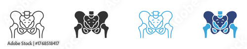 pelvis icon with hip socket , vector illustration . 