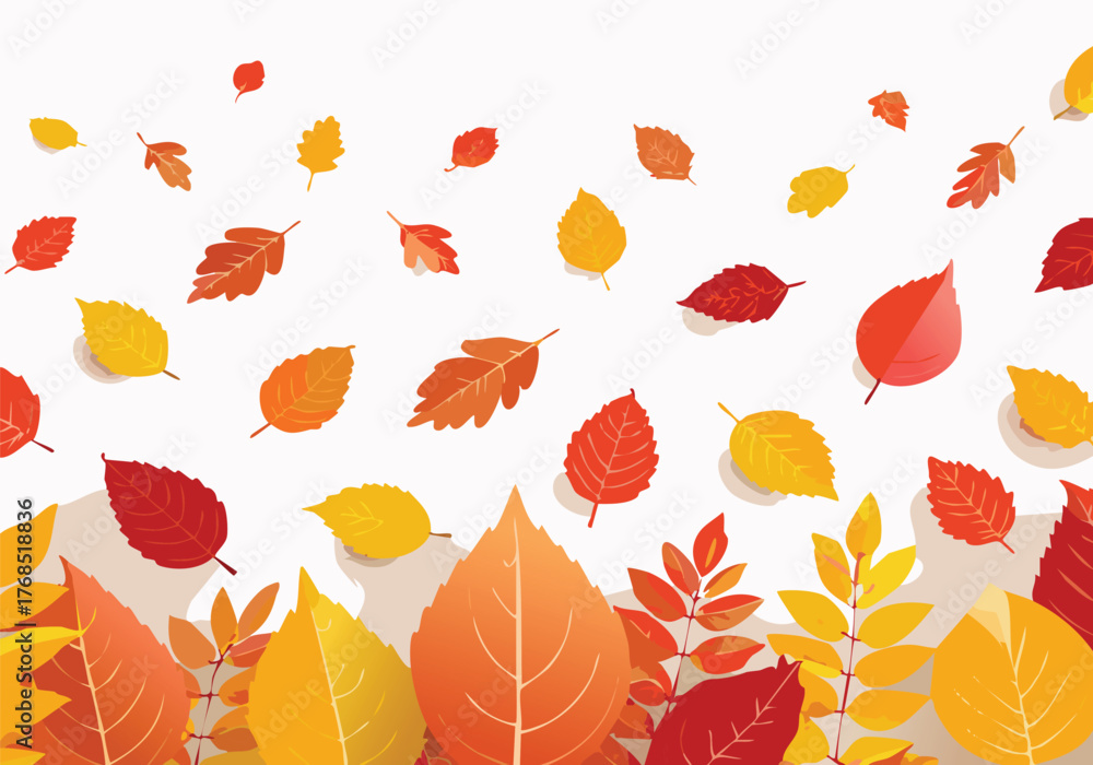 Obraz premium Autumn Falling Leaves Vector Decoration Element