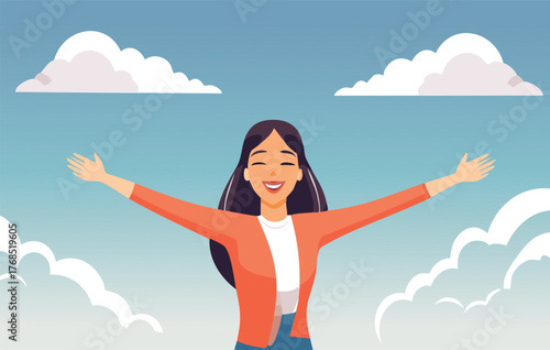 Feeling Free and Careless Vector Illustration