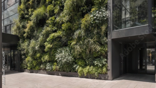 Wallpaper Mural Modern Building Exterior Features Lush Vertical Garden Wall. Torontodigital.ca