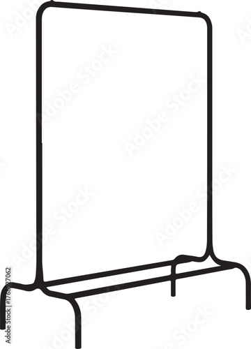 Sleek black garment rack with minimalist design clothing rack garment display
