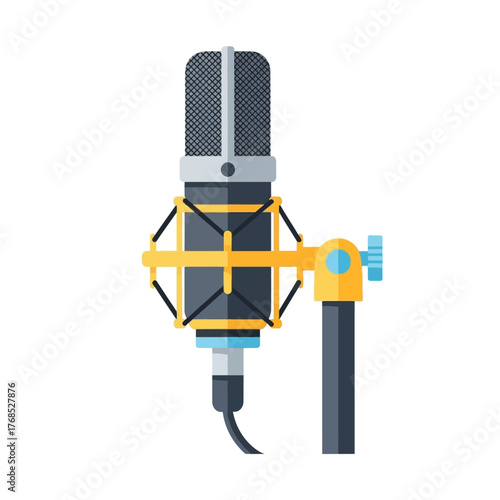 Professional Studio Condenser Microphone on Shock Mount.