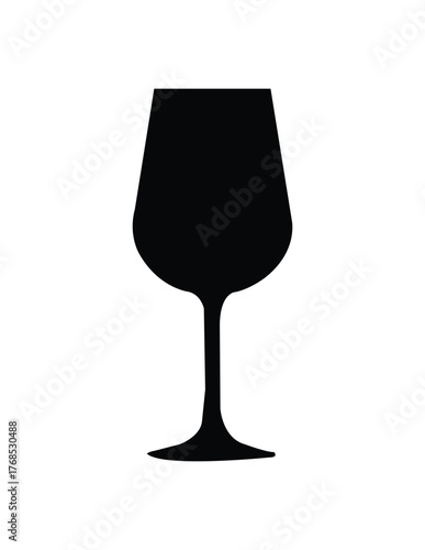 empty wine glass white and black