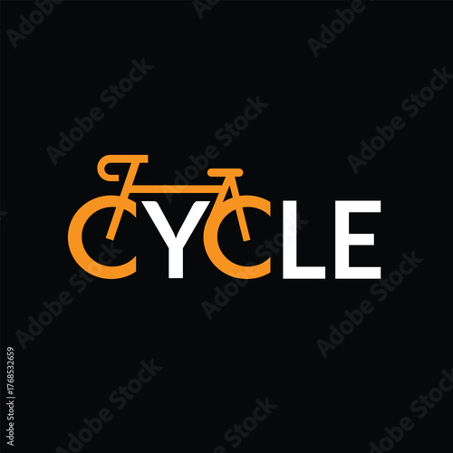 Modern bicycle cycling logo design featuring an integrated bike graphic, symbolizing movement, energy, and an active lifestyle, ideal for sports branding and healthy living initiatives