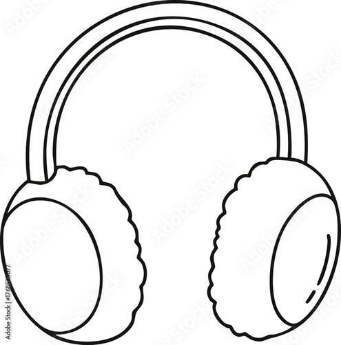 A simple line art illustration of winter earmuffs.