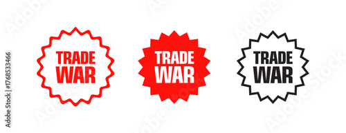 Trade War Badge Icon Set Vector Design