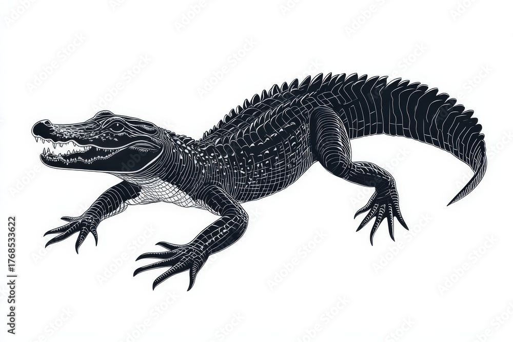 Naklejka premium Detailed lizard illustration isolated on white background