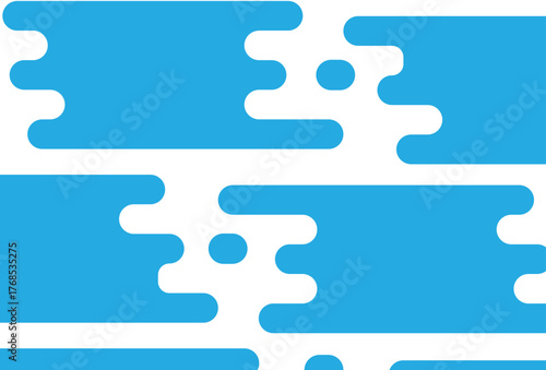 Abstract seamless background with flowing blue shapes on a white surface, featuring rounded edges and smooth transitions that create a modern, minimal, and fluid design aesthetic.