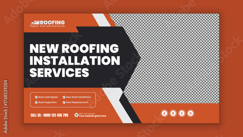 Residential Repair and Renovation Services Horizontal Banner Template for House Restoration, Handyman Support, and Construction Work