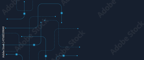Abstract digital AI circuit board background with tech icons. Digital technology motherboard texture design. Engineering circuit board concept for poster, header, banner, website, presentation