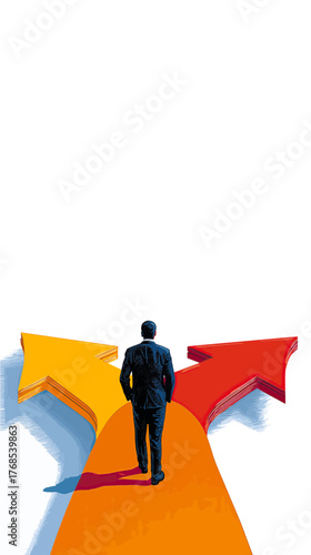 Choosing the right path in life with different directions and opportunities