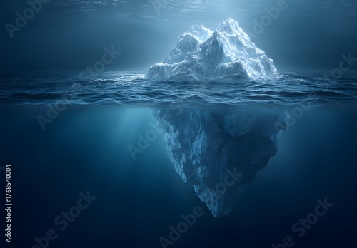 Iceberg Tip Visible Under the Sea