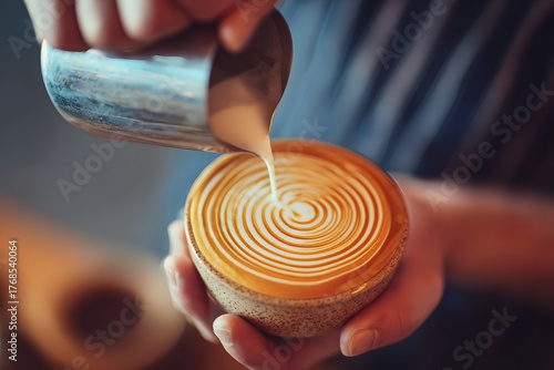 Latte Art Creation Cream Pouring