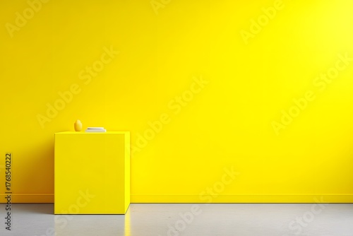 Yellow object against yellow wall