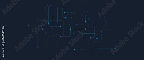 Abstract digital AI circuit board background with tech icons. Digital technology motherboard texture design. Engineering circuit board concept for poster, header, banner, website, presentation