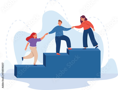 Help and support to climbing employee from mentor or leader hand