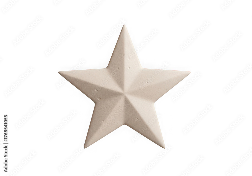 Obraz premium A single beige star shape isolated on transparent background