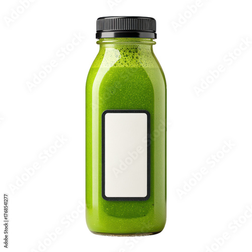 Green juice bottle with blank label png beverage png healthy png detox png organic png drink png nutrition png cold-pressed png vegan png fresh png transparent background image