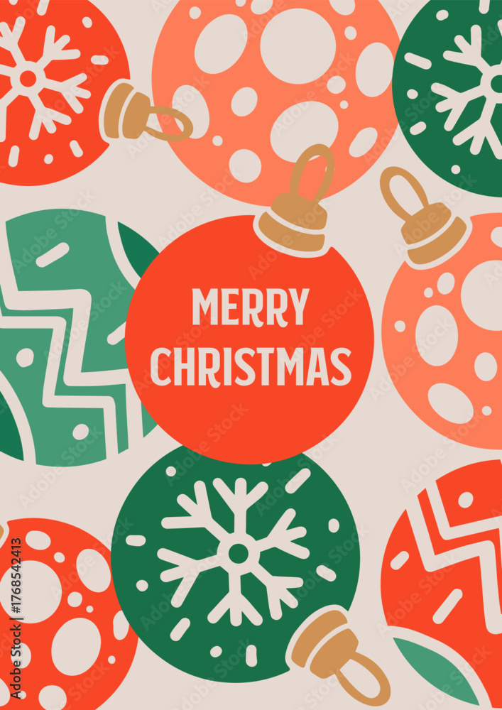 Obraz premium Colorful Christmas ornaments spread festive cheer