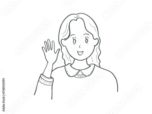 イラスト　女性　挿絵　素材