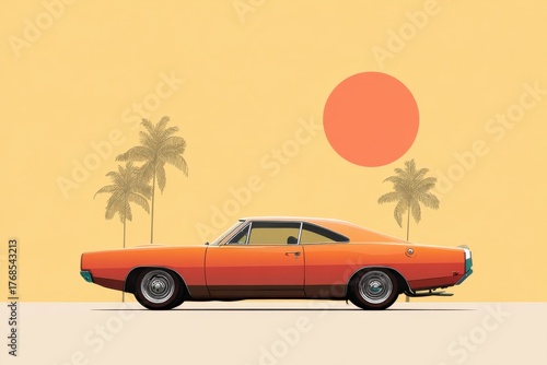 vintage car on the beach