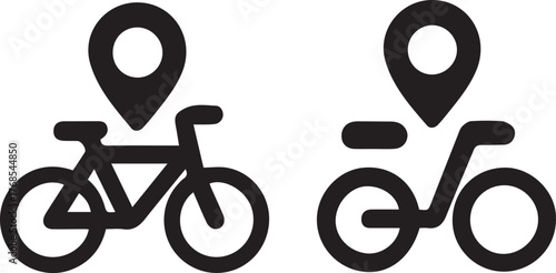 Bicycle Rental and Location Tracking Icons