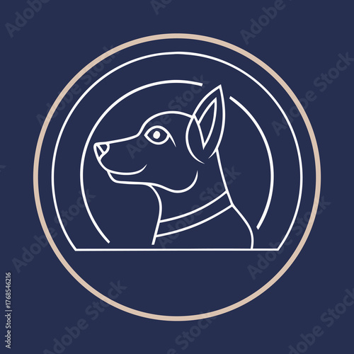 Elegant line art pet trainer business logo design with animal silhouettes and paw prints