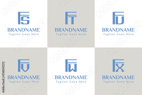 Letters FS FT FU FV FW FX Monogram Logo, for SF TF UF VF WF XF initials