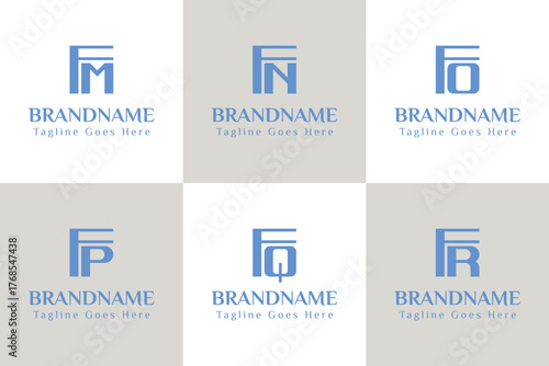 Letters FM FN FO FP FQ FR Monogram Logo, for MF NF OF PF QF RF initials