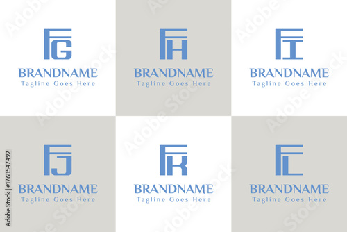 Letters FG FH FI FJ FK FL Monogram Logo, for GF HF IF JF KF LF initials