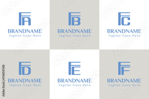 Letters FA FB FC FD FE FF Monogram Logo Set, for AF BF CF DF EF FF initials