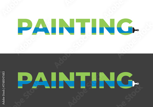 painting logo vector writing