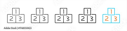 number icon set multiple style collection	
