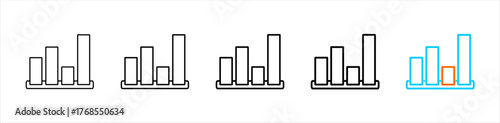 statistics icon set multiple style collection	
