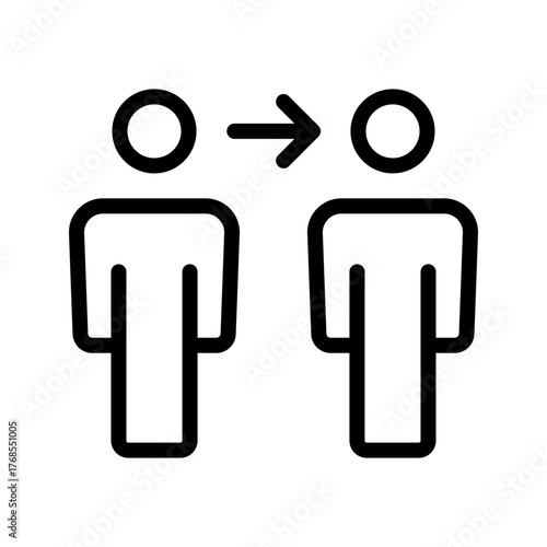 User handoff icon, transfer to another person outline