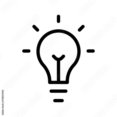  Light bulb idea icon, innovation inspiration outline