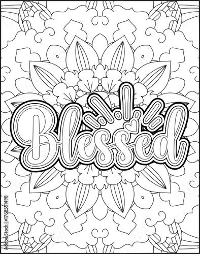 Bible Verse Quote Coloring Page for Adults. Bible Quote Mandala Coloring Page