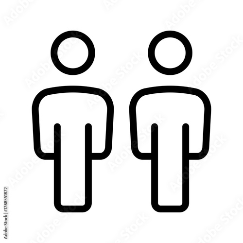 Two users icon, people pair outline