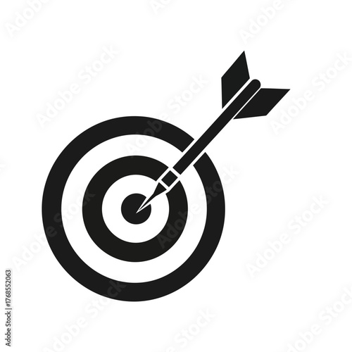 Vector illustratorn dart hitting the bullseye on a target