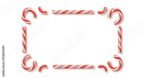 Christmas Candy Cane Frame Vector Illustration Festive Border Design for Holiday Decorations