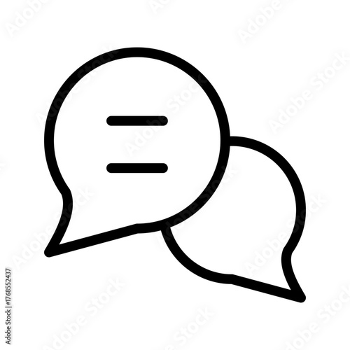 Chat bubbles icon, messaging conversation outline