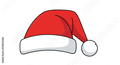 Festive Santa Hat Vector Holiday Illustration for Christmas Designs - EPS 10 compatible