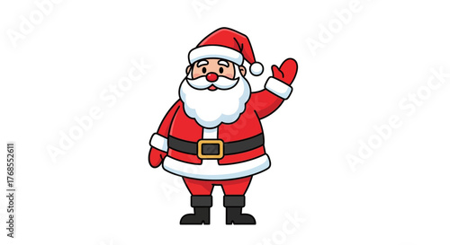 Sparkling Christmas Santa Claus Vector Illustration – A Cheerful Holiday Figure for Festive Celebrations and Seasonal Greetings