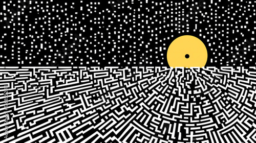 Digital Maze Moon